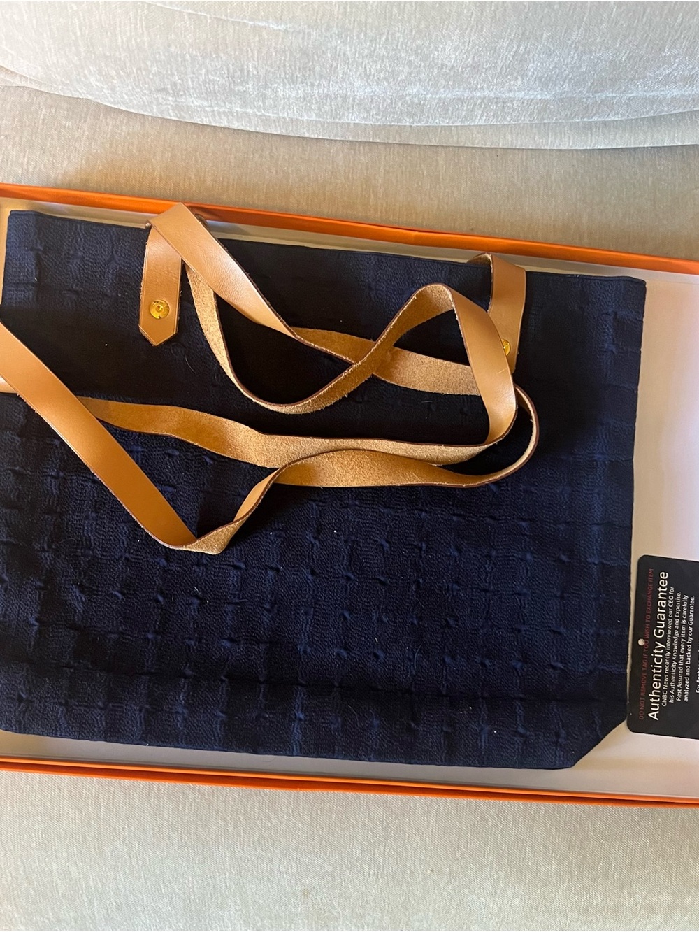 Hermes Ahmedabad Navy shoulder tote bag